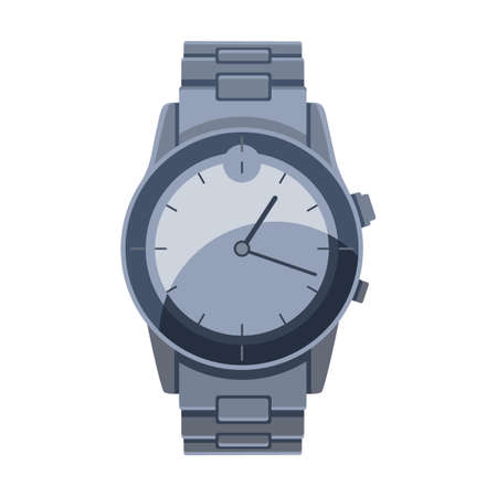 Wristwatches flat icon. Isolated Digital hand watches for men and women vector illustration. Isolated watches with braceletsのイラスト素材