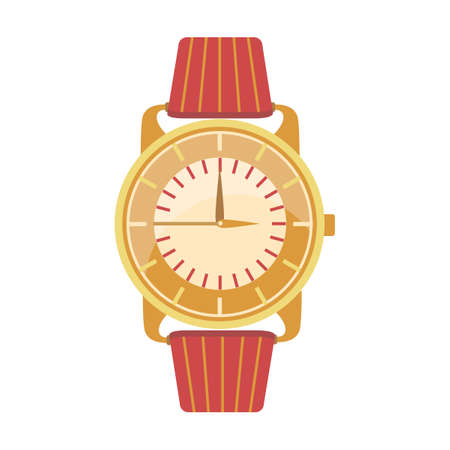 Elegant watches flat icon. Isolated Digital hand watches for men and women vector illustration. Isolated watches with braceletsのイラスト素材