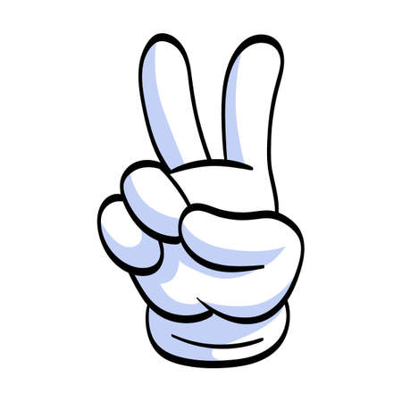 Hand in white gloves flat icon. Human character hand pointing with finger, waving, showing, thumbing up vector illustrationのイラスト素材