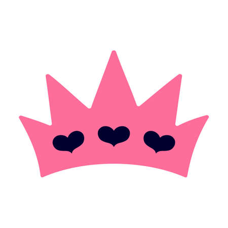 Wedding crown flat icon. Funny photo stickers for groom and bride vector illustration. Marriage, party and celebration conceptのイラスト素材