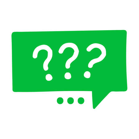 Colorful speech bubbles with QUESTION MARK. Online chat words, message, internet dialog. Can be used for social media, online application, communication conceptのイラスト素材