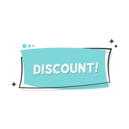 Discount purchase flat banner. Modern sale, promo special offer and discount templates vector illustration. Marketing and promotion conceptのイラスト素材
