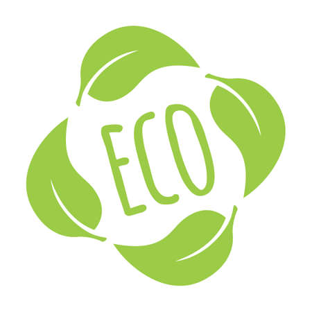 Eco icon. Fresh, natural, gluten free food stamps vector illustration set. Vegan bio GMO free food. Nature and healthy products conceptのイラスト素材