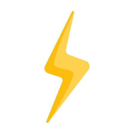 Weather emoticon flat icon. Cartoon lightning isolated vector illustration. Meteorology and skyのイラスト素材