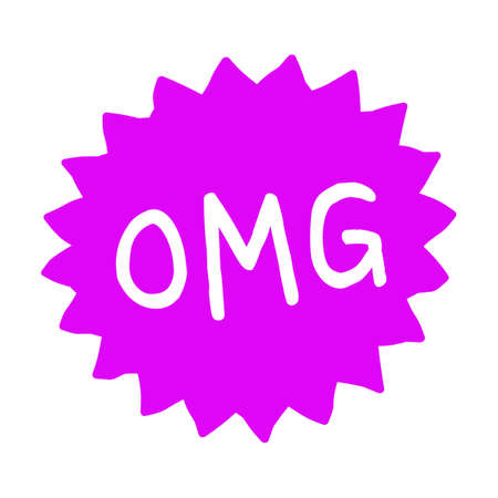 Colorful speech bubbles with text OMG. Online chat words, message, internet dialog. Can be used for social media, online application, communication conceptのイラスト素材