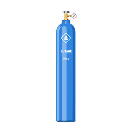 Butane gas storage cylinders flat icon. Tanks and containers isolated vector illustrationのイラスト素材