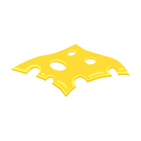 Burger sliced ingredient flat icon. Cartoon cheese, cutlet, cucumber, onion isolated vector illustrationのイラスト素材