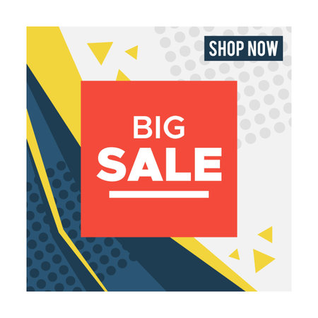 Big sale poster. Shop now stickers banners template, promo flyer design. Flat vector illustrations for advertising, promotion, store special offer conceptのイラスト素材