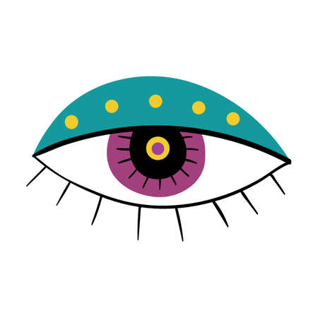 Hand drawn magic eye flat icon. Doodle Greek evil c trendy symbols isolated vector illustration. Luck amulets and talismansのイラスト素材