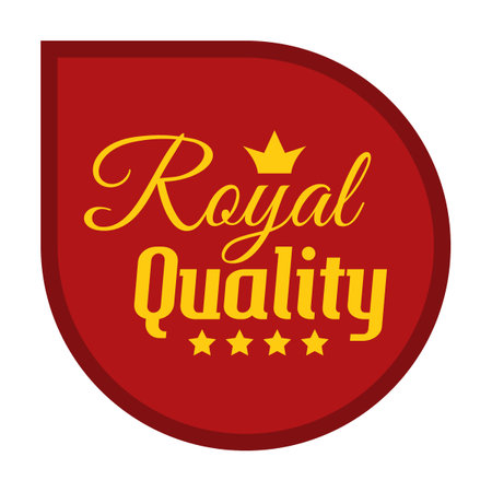 Royal quality round sticker. Special offer, buy now, hot deal, limited edition letterings. Flat vector illustrations for labels and badges design, guarantee and premium qualityのイラスト素材