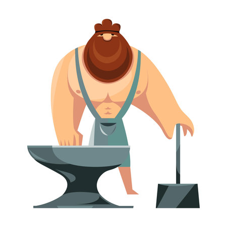 Greek mythology character. Athena, Hephaestus, Ares, Poseidon, Zeus, Dionysus, Aphrodite, Apollo. Vector illustrationのイラスト素材