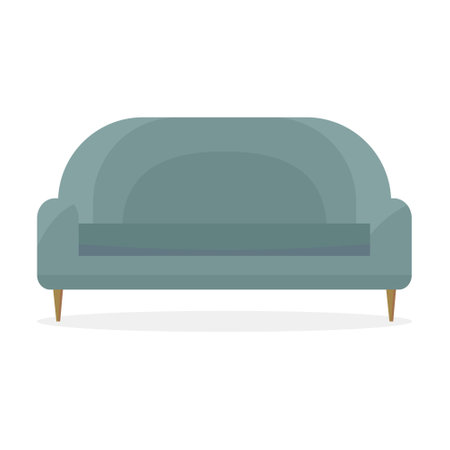 Contemporary couch. Trendy sofa for living room, divans for modern lounges, apartment interior. Vector illustration for upholstery, housing, furniture production conceptのイラスト素材