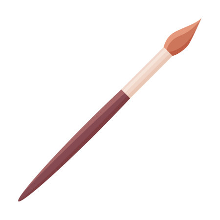 Drawing supplies. Artists paintbrush isolated on white. Vector illustration for artistic school, painter studio, art studying conceptのイラスト素材
