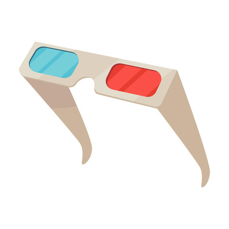 Cinema element. 3D glasses, clapperboard, montage tape, video camera. Vector illustration for cinema...