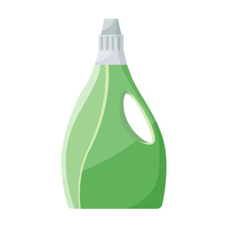 Colorful plastic bottles, can, spray for detergent, liquid soap, chemical disinfectant. Vector illustrations for laundry, toilet cleaning, hygiene, household conceptのイラスト素材