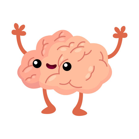 Biology for design concept. Funny human organ flat for web design. Cartoon cute stomach, lungs, spleen, bladder, kidney and brain isolated vector illustrationのイラスト素材