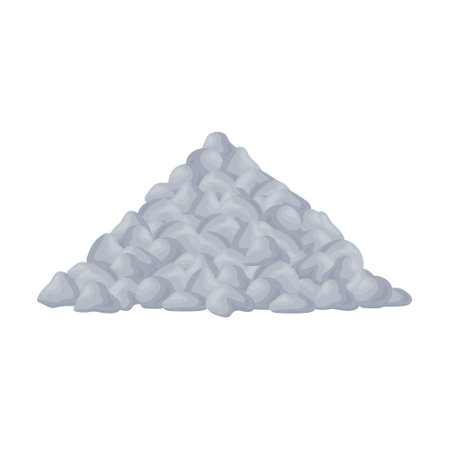 Building materials vector illustration. Piles of construction materials, rocks, planks, bricks, cement, sand on white background. Building, construction material, industrial conceptのイラスト素材