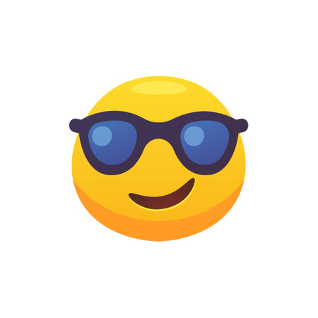 Feeling expression. Face spectated emoji flat icon for web design. Cartoon yellow emotion circle icon smiling, laughing isolated vectorのイラスト素材