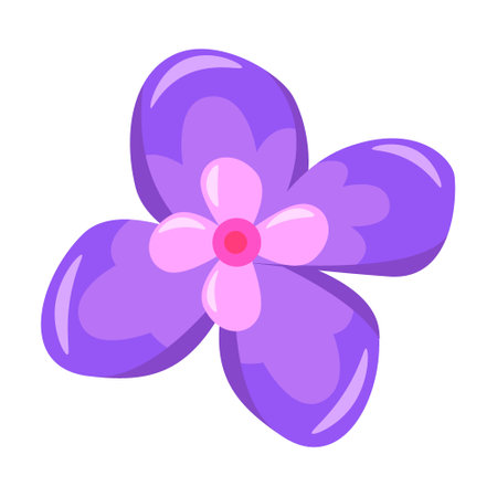 Summer purple flower. Tropical cocktail, flamingo, Hawaiian flower, fruits, ice cream, watermelon isolated on white. Vector illustrationのイラスト素材