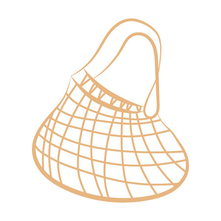 Zero waste mesh bag vector illustration. Reusable items, bags, toothbrush, bottle, metal straw with text on white background. Zero waste, ecologyのイラスト素材