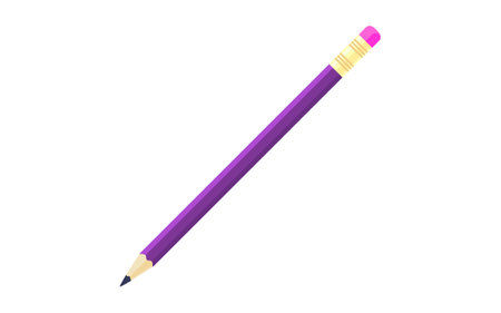 Blue pencil vector illustration. Cartoon school writing tool, ink pen, mechanical pencils on white background. School, writing materials or instrumentのイラスト素材