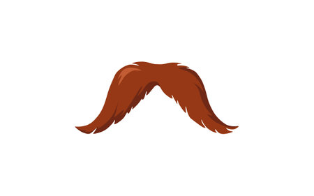 Cartoon Mexican traditional symbol. Flat vector illustration. Colorful male mustache. Culture, travel, Mexica conceptのイラスト素材