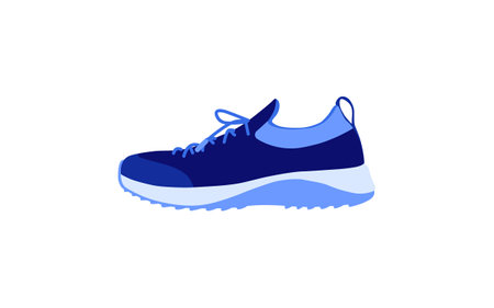 Footwear flat picture for web design. Cartoon stylish seasonal summer running sneakers isolated vector illustrationのイラスト素材