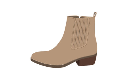 Female footwear flat picture for web design. Cartoon stylish seasonal autumn boots isolated vectorのイラスト素材
