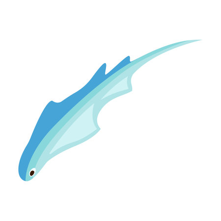 Stingray cartoon vector illustration. Swimming Manta Rays, sea animal living in ocean. Animal of sea concept for banner design or landing pageのイラスト素材