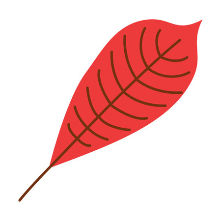 Cartoon illustration of red ash leaf. Autumn symbol. Foliage, fall decoration, September conceptのイラスト素材