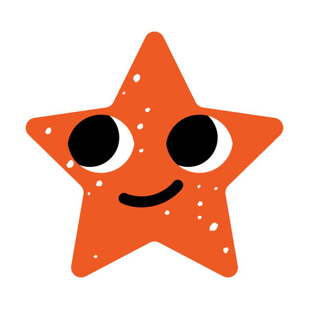 Colorful red star geometry figure. Cartoon vector illustration. Funny basic abstract object for kids...
