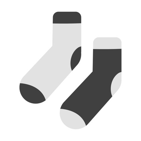 Pair of black and white socks. Colorful clothes for men. Cartoon vector illustration. Fashion, outfit conceptのイラスト素材