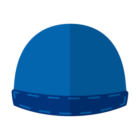Stylish male head wear on white background. Modern winter hat, clothes accessory colorful cartoon vector of head wearのイラスト素材