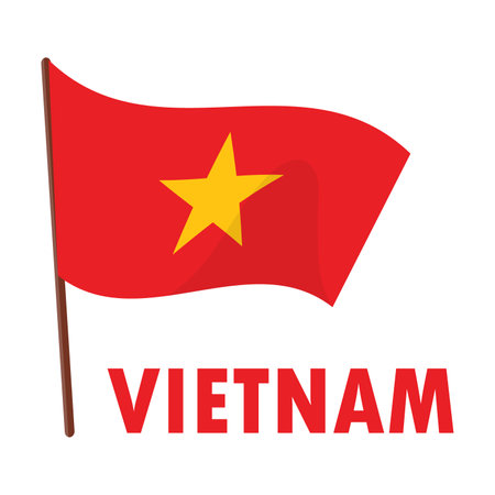 Symbol of Vietnam vector illustration.  country National flag isolated on white background. Traveling, culture conceptのイラスト素材