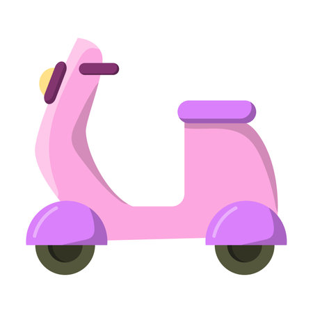 Symbol of Bali vector illustration. Drawings of Indonesian pink moped isolated on white background. Summer, traveling, culture conceptのイラスト素材
