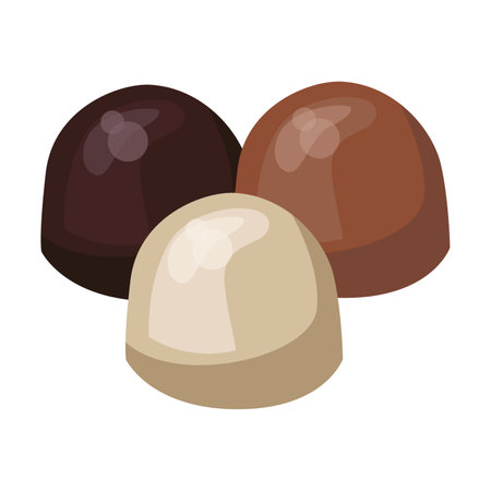 Chocolate dessert. Vector illustration of sweet food and snacks. Cartoon sweets with dark milk and white chocolate isolated on white. Confectionery, pastry shop menu conceptのイラスト素材