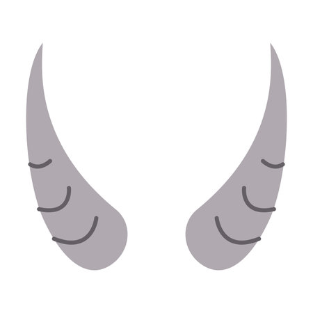 Horns and antlers vector illustration. Horns of african gazelle as trophies isolated on white...