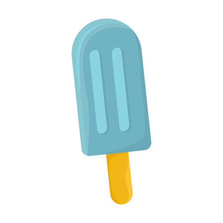 Comic cold Popsicle on a stick vector illustration. Cartoon isolated on white background. Summer, vacation conceptのイラスト素材