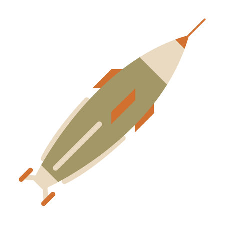 Rocket illustration. Bomb, artillery shell, warhead isolated on white background. Weapon, aircraft conceptのイラスト素材