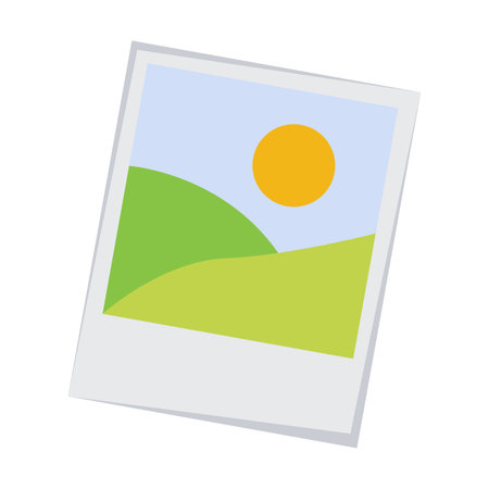 Comic souvenir photo from a sea voyage vector illustration. Cartoon isolated on white background. Summer, vacation conceptのイラスト素材