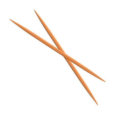 Wooden picks for drinks or picking teeth isolated on white background. Toothpicks for cocktails or food vector illustration. Food, dental or oral hygiene, party conceptのイラスト素材