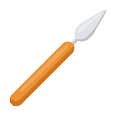 Painting knife for artists isolated on white background. Art supply for painting vector illustration. Hobby conceptのイラスト素材