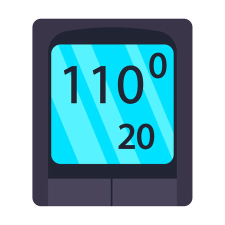 Electronic gadget for measuring ambient temperature and pulse of athlete flat vector illustration. Accessories and sportswear for cyclists or biker isolated on white backgroundのイラスト素材