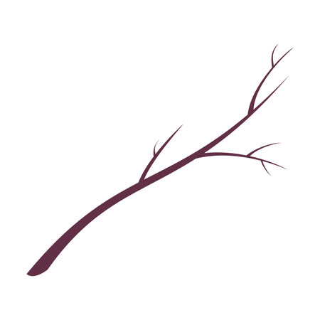 Autumn dry branch flat vector illustration. Cartoon drawing of floral autumnal element, branch. Autumn decoration, nature conceptのイラスト素材