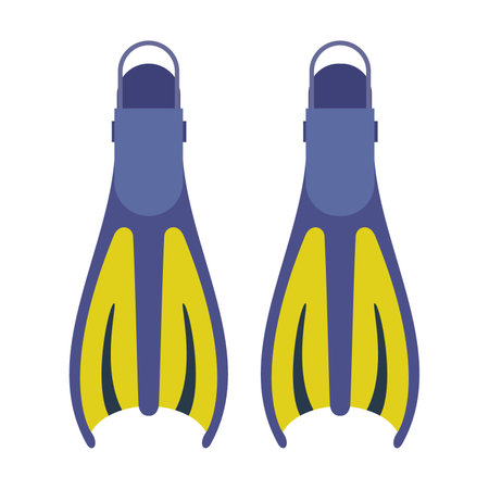 Scuba diver fins illustration. Gear for diving isolated on white background. Sports conceptのイラスト素材