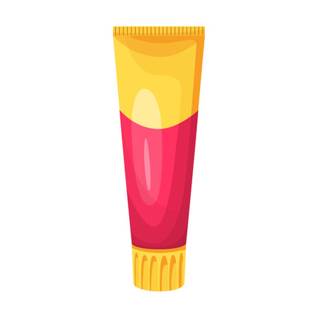 Tube of baby toothpaste vector illustration. Product for cleaning mouth or teeth, toothpaste isolated on white background. Dental care conceptのイラスト素材