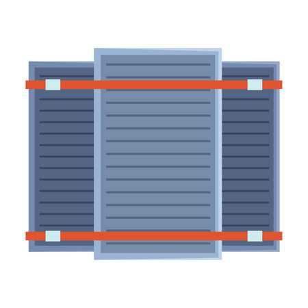 Top view of warehouse element vector. Boxes and equipment in warehouse of goods in the store. Logistics industry conceptのイラスト素材