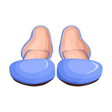 Pair of trendy shoes for women vector illustration. Cartoon drawing of female shoes isolated on white background. Footwear, fashion conceptのイラスト素材