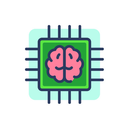 Artificial intelligence thin line icon. Microchip, circuit, brain, ai outline sign. Computer technology concept. Vector illustration symbol element for web design and appsのイラスト素材