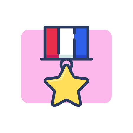 Honorary award thin line icon. Hanging star, medal, prize, honor. Triumph or achievement concept. Vector illustration symbol element for web design and appsのイラスト素材